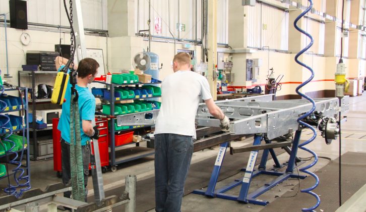 The next stage in the production process is the rear-frame assembly