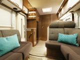 Our test ’van came with Noce/bianco cabinetwork, plus Aquamarine soft furnishings – seven other fabric schemes are available