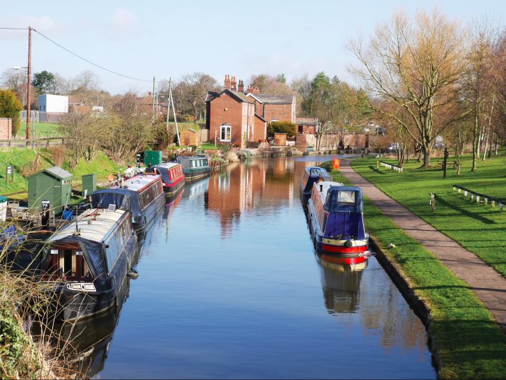 Narrow boats on the Trent and Mersey Canal were part of Jos Simon's tour of Cheshire