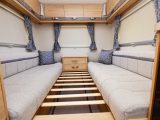 The double bed makes up easily, using tried ’n’ tested sliding slats – and if you want wraparound seating instead of the centre chest, that is a £210 option