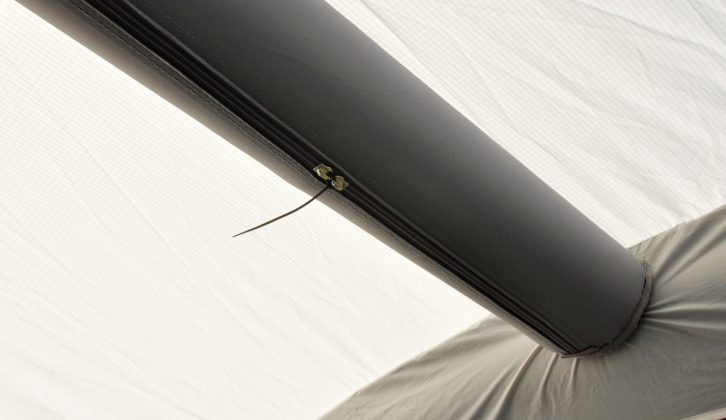 Inflatable beams add to the structural integrity of this Vango Cruz motorhome awning