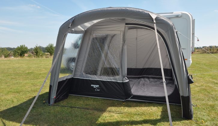This easy-to-inflate awning costs £750, while its pre-angled uprights provide additional headroom