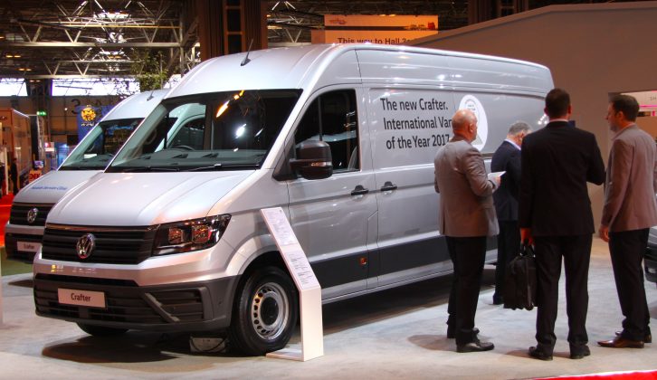 Here's the 6.8m-long Crafter LWB on show at the NEC Birmingham