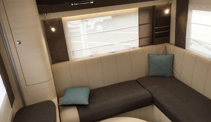 There's lots of space in the rear lounge – the bench seat to the left has storage beneath and no padded backrest