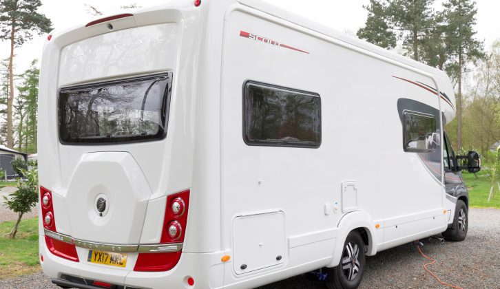 The Auto-Trail Frontier Scout Hi-Line is 8.04m (26'5") long and 3.1m (10'2") tall