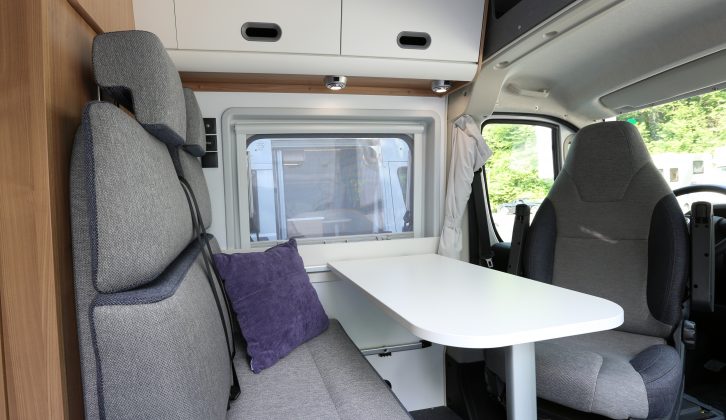 There are four belted travel seats in Sun Living's V 65SL van conversion