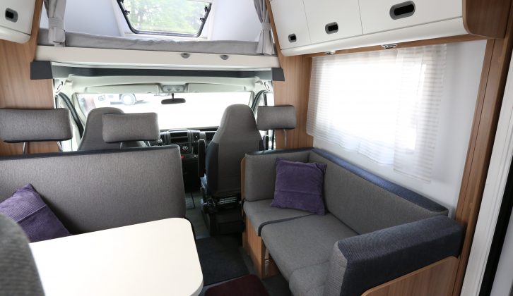 Inside the new Sun Living A 70DK, which is 6.99m long and sleeps seven – you can see the overcab double bed