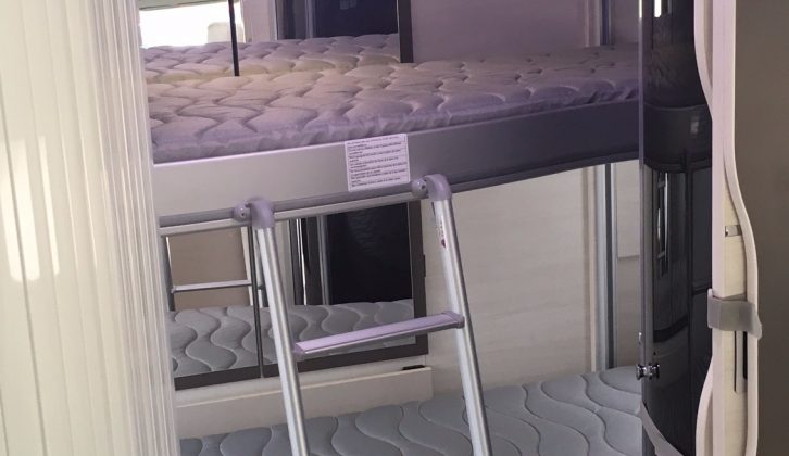 The new 716 features two electrically operated bunk beds, which can be adjusted to whatever level you choose