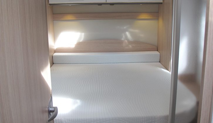 The four-/five-berth I 69 L has an island bed at the rear, which has useful storage space beneath it
