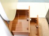 Forward-facing drawers at the end of the kitchen unit will be very useful for stowing utensils needed when dining al fresco