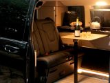 The floor lighting and premium fittings make this more like glamping than camping – suitable refreshment on hand, of course