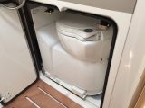 The electronically sliding toilet increases floorspace in the washroom of Smove ’vans