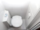 The area around the swivel cassette toilet does rather resemble that of an airliner’s loo, but it’s perfectly functional