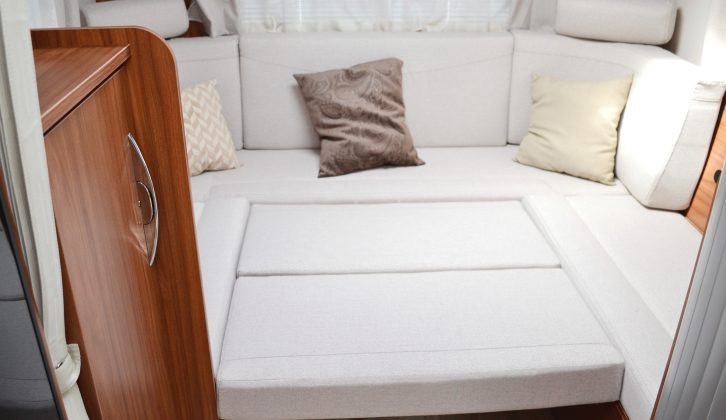 The rear lounge turns into a large and comfortable double bed, although the table you need to make it might be awkward to reach for some