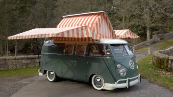 This extraordinary VW camper van would certainly turn heads when pitched on site!