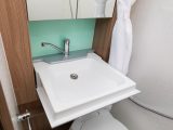A fold-down sink in the washroom helps makes best use of space in the Swift Select 122