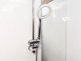 There's a water-saving Ecocamel
Orbit showerhead fitted – the motorhome's fresh-water tank capacity is a respectable 100 litres