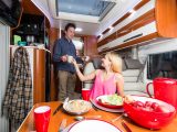 The L-shaped kitchen and dinette means no one need feel isolated when they’re putting a meal together –  there’s plenty of room to move around here, too