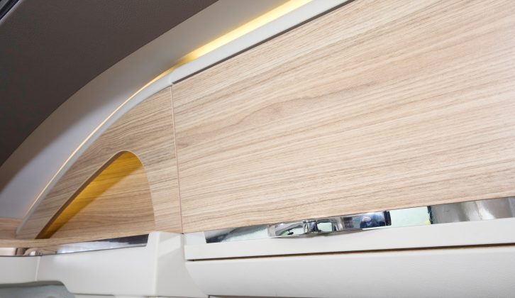 The lockers in the lounge and bedroom are good-sized in the Adria Coral 690 SC Platinum