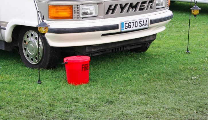 Buckets are acceptable at sites with no fire equipment – make sure you're familiar with all Practical Motorhome's fire-safety tips