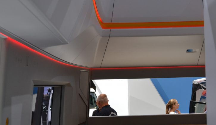 This large panoramic roof with light strips features in the VW California XXL concept, as well as underfloor heating