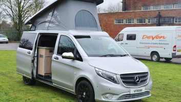You get an unusually high pop-top in this Mercedes-Benz-based camper van from Devon Conversions