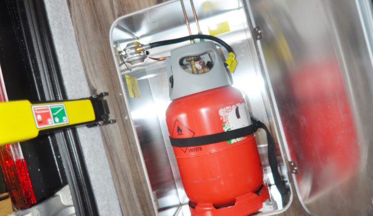 There’s space for a 6kg propane cylinder, as well as other paraphernalia, in the metal-lined, fully ventilated gas locker