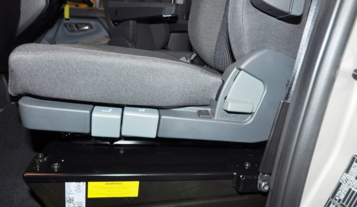 There’s lots of adjustability on the ISRI Ska cab seat option, while heating is from an Eberspächer unit with an outlet under the seat base