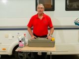 In the first of two appearances in this episode, Dave's talking motorhome toilet cassettes
