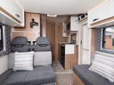 It may be less than 6m long, but the 604 is cleverly designed to make the interior feel bright, airy and spacious – and there are two belted travel seats here in the lounge