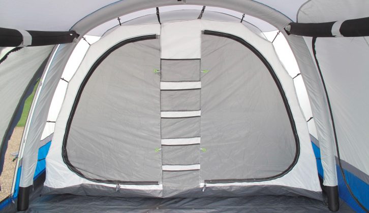 You get these useful pocket shelves between the two inner tent doors with this Olpro motorhome awning