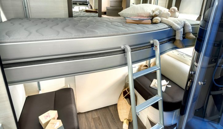 You can choose to have one or two bunks in the Chausson Flash 716 – and there's a ladder to access the top bed