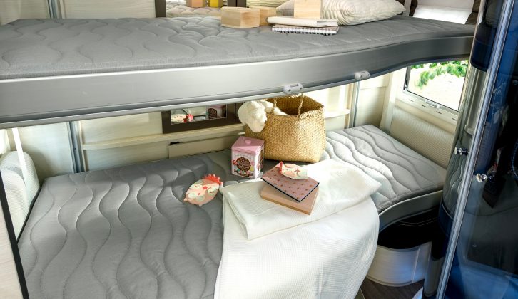 This clever arrangement gets you bunk beds that measure a generous 1.89 x 0.85m (6’2” x 2’9”)
