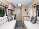 There’s a small rooflight in the centre of the motorhome, which helps keep the interior feeling bright and airy – it is never claustrophobic
