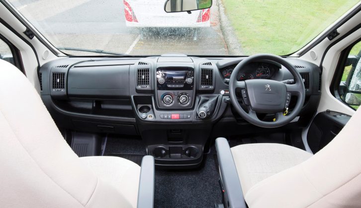 The Elddis Accordo 105 is based on the low-line Peugeot Boxer chassis, and has a 2.0-litre 130bhp turbodiesel engine