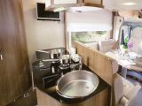 The Welcome Suite is packed with natty features, such as this island kitchen – it also has a fold-away outside hob for cooking al fresco