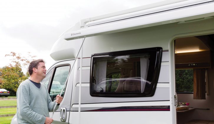 Along with the sunroof – which isn’t listed as an optional extra on the standard Elddis – you also get a roll-out awning