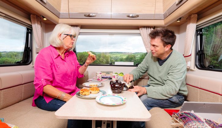 The generous, triple-aspect rear lounge has 1.97m of headroom, and more than enough space to set up the sizeable foldaway table when it’s time for tea