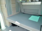 The Cali’s roof bed is slightly bigger than the one down below (pictured) and it’s only a thin mattress, but it has the added support of sprung slats