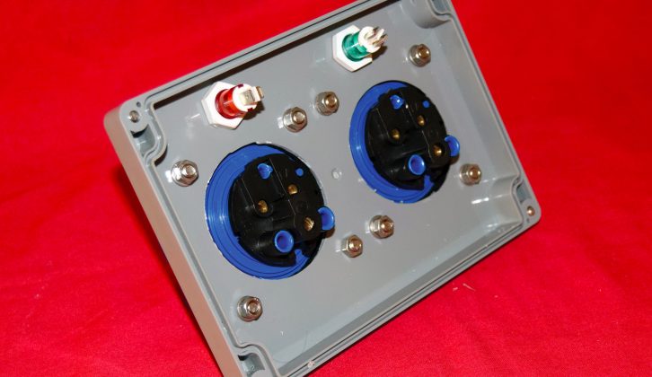 This is the rear of the box lid showing the neons and sockets mounted – the neons should have some sealant around their edges