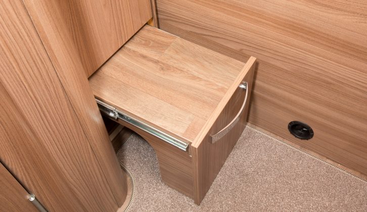 This pull-out step can also be used for accessing the Swift Rio 325's rear double bed