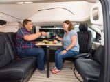 There’s plenty of space to dine with the cab seats swivelled and headroom is good when the roof is up, too