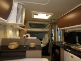 The T 5900 FB is a French-bed two-berth with a modern, contrasting interior