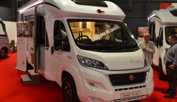 The Bürstner Lyseo TD 745 Harmony Line makes its UK debut at the Caravan and Motorhome Show in Manchester