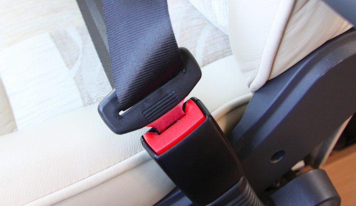 Seatbelts must operate properly and the webbing and stitching must be free from damage –
 check the buckle when closed, and pull to ensure the inertia mechanism is working. This applies to all seatbelts fitted