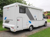 Here you can see the large doors for accessing the Sun Living S70 SP's garage – the awning is a £680 option