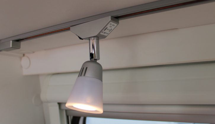 The spotlights in the lounge can be unclipped and repositioned, to ensure you get the light where you need it