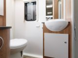 The end-washroom in the 66-2 two-berth has a separate shower cubicle