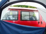 The fully opening front of this motorhome awning has mesh and top ventilation