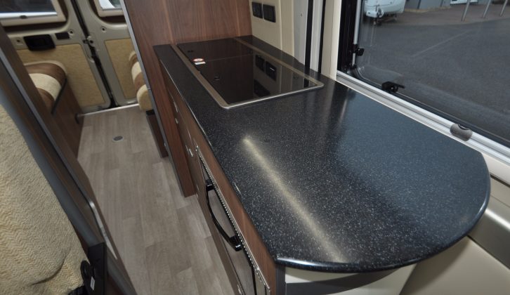 There's a generous and stylish worktop despite the side kitchen's compact dimensions